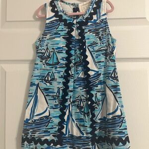 Sail to Sable Blue and White Sail Boat Dress
